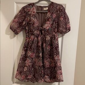 Altar'd State Maroon Floral Dress